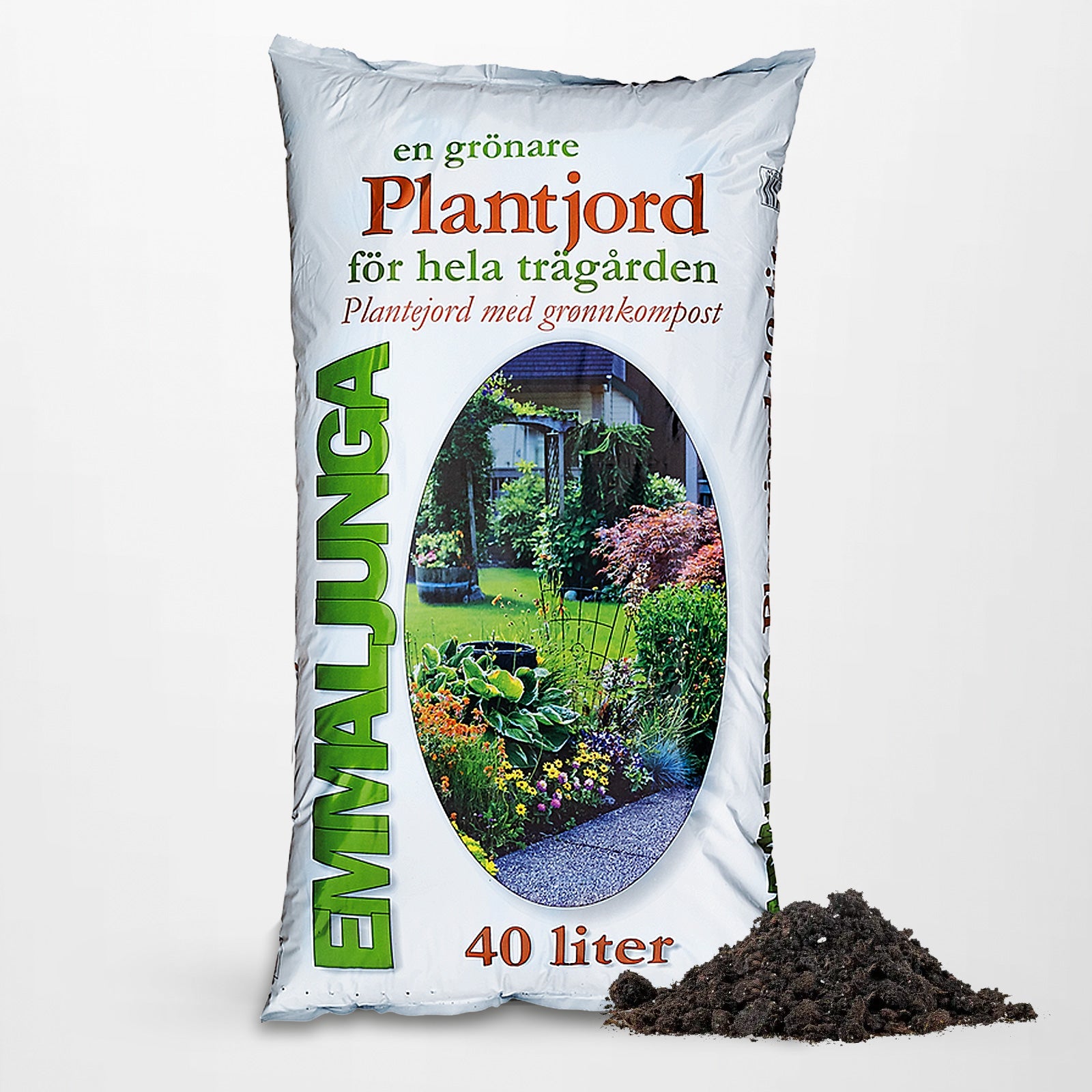 Emmaljunga Istutusmultaa 40L vihreällä kompostilla - Apupaketti 54kpl - Ilmainen toimitus