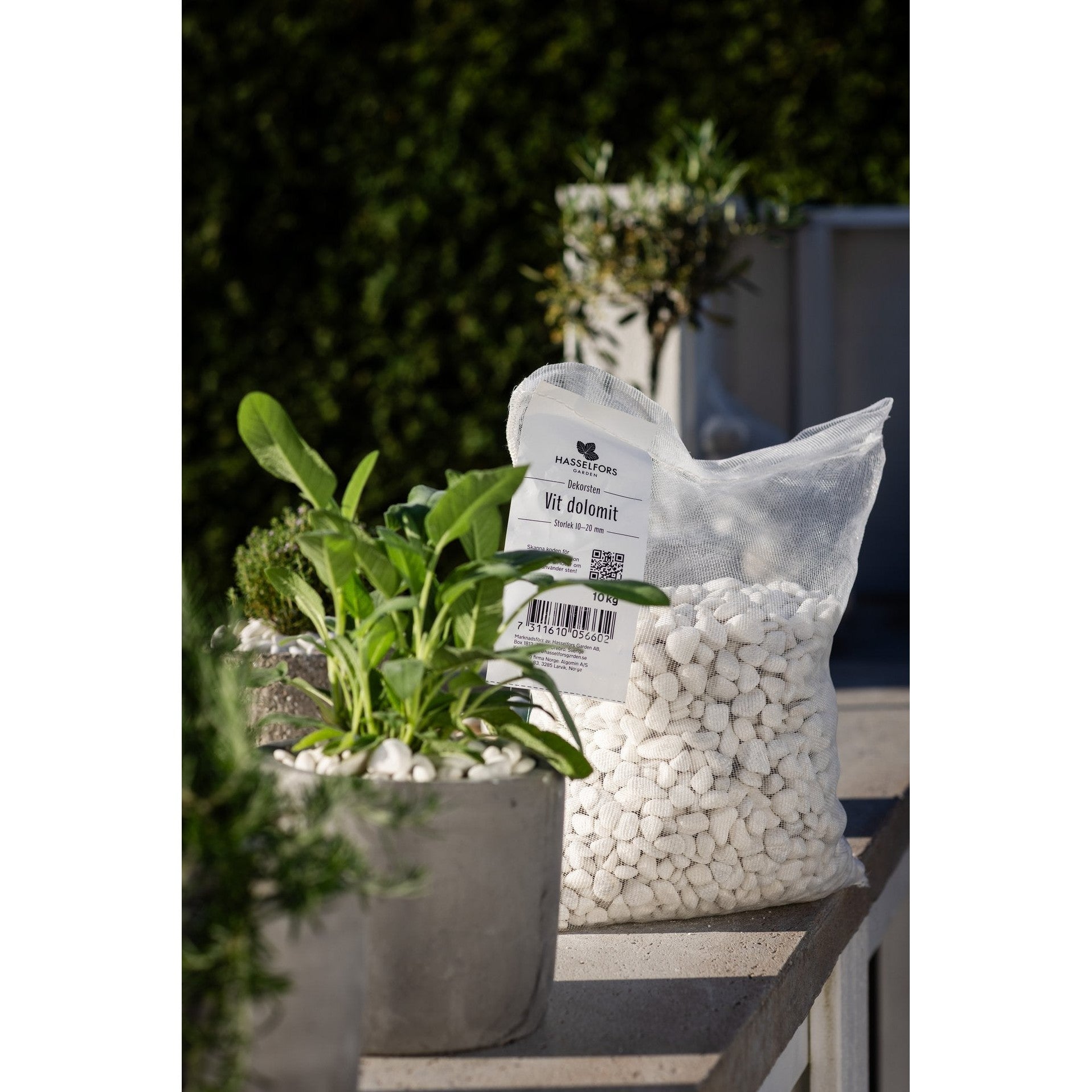 Dekoratiivinen kivi Valkoinen Dolomiitti 10-20mm, 500kg, 50kpl, Puolipaketti