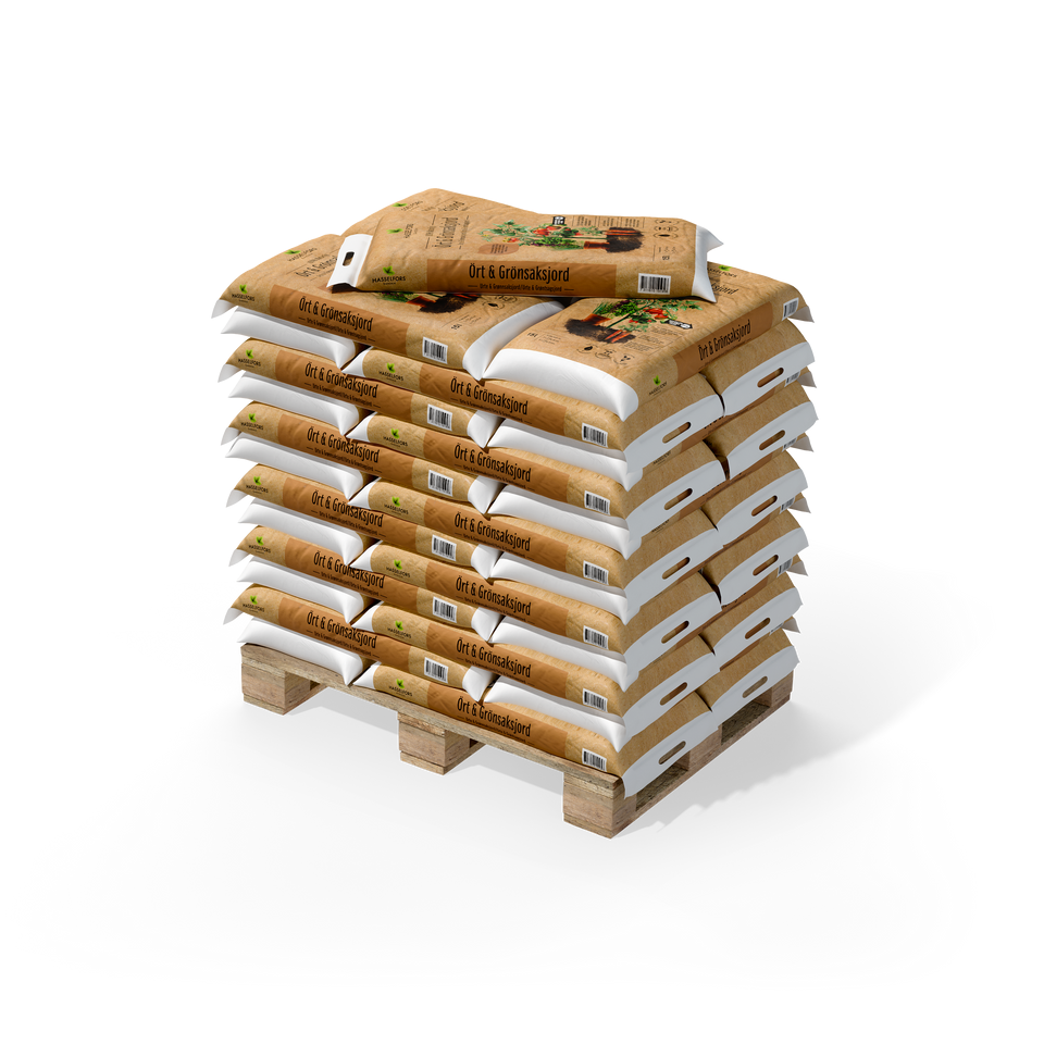 Hasselfors yrtti- ja vihannesmultaa, 15 litraa, 51kpl, Puolipaketti