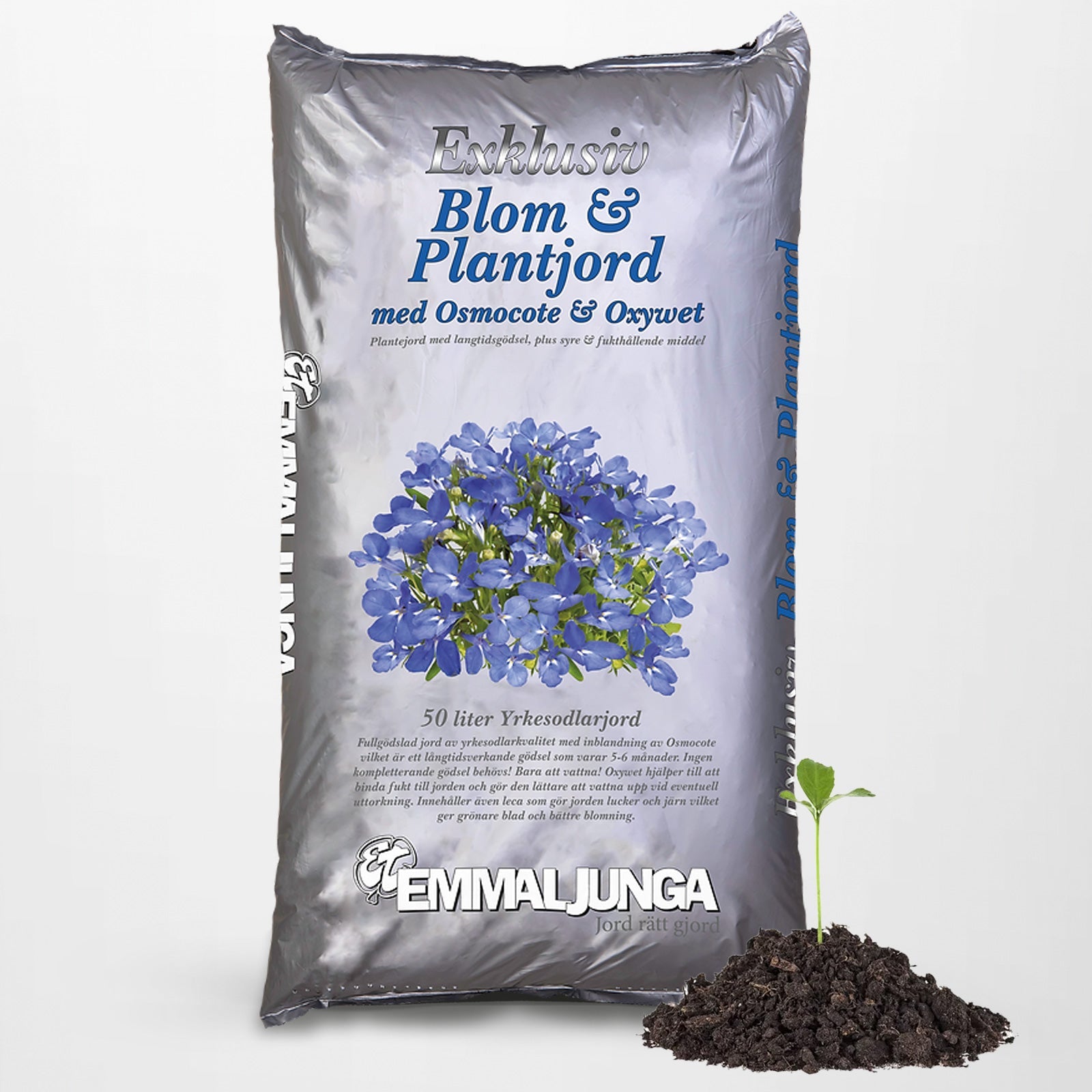 Emmaljunga Exklusiv Kukka- ja Kasvimaaperä Osmocotella 50L - Apupaketti 39kpl