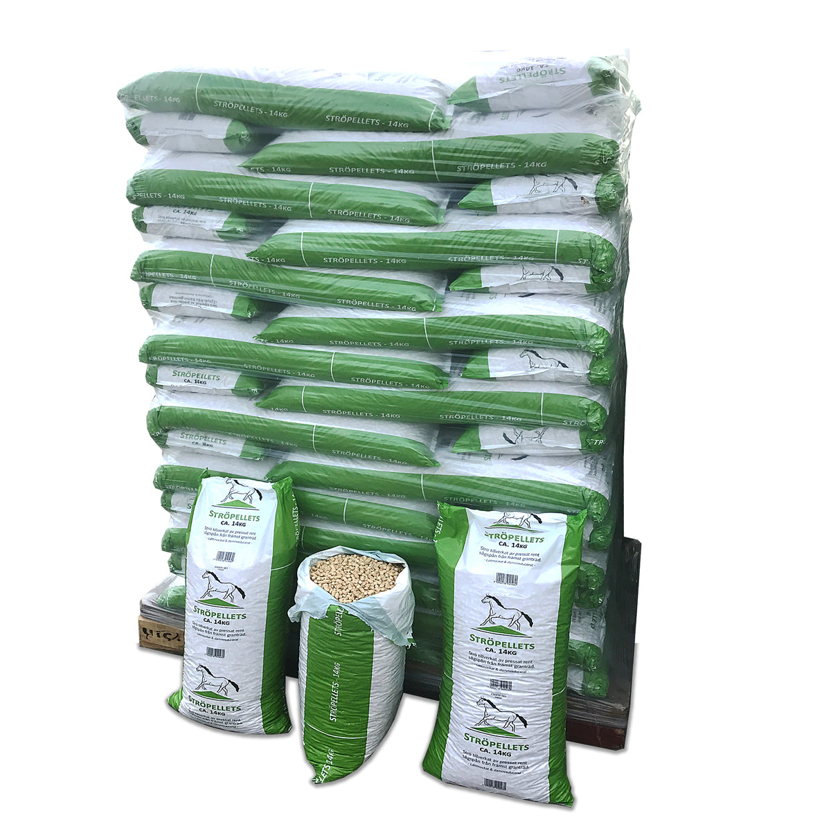 Ruotsalaiset ströpelletit 840kg, 14kg pussit, 8 mm - Ilmainen toimitus