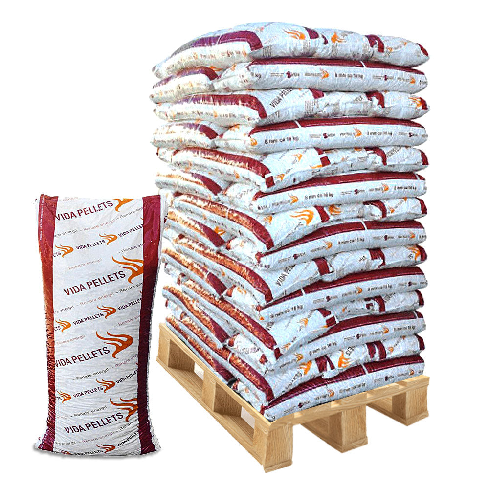 Vida Pellets 832kg, 16kg pussit, A1 laatu 8 mm - Ilmainen toimitus