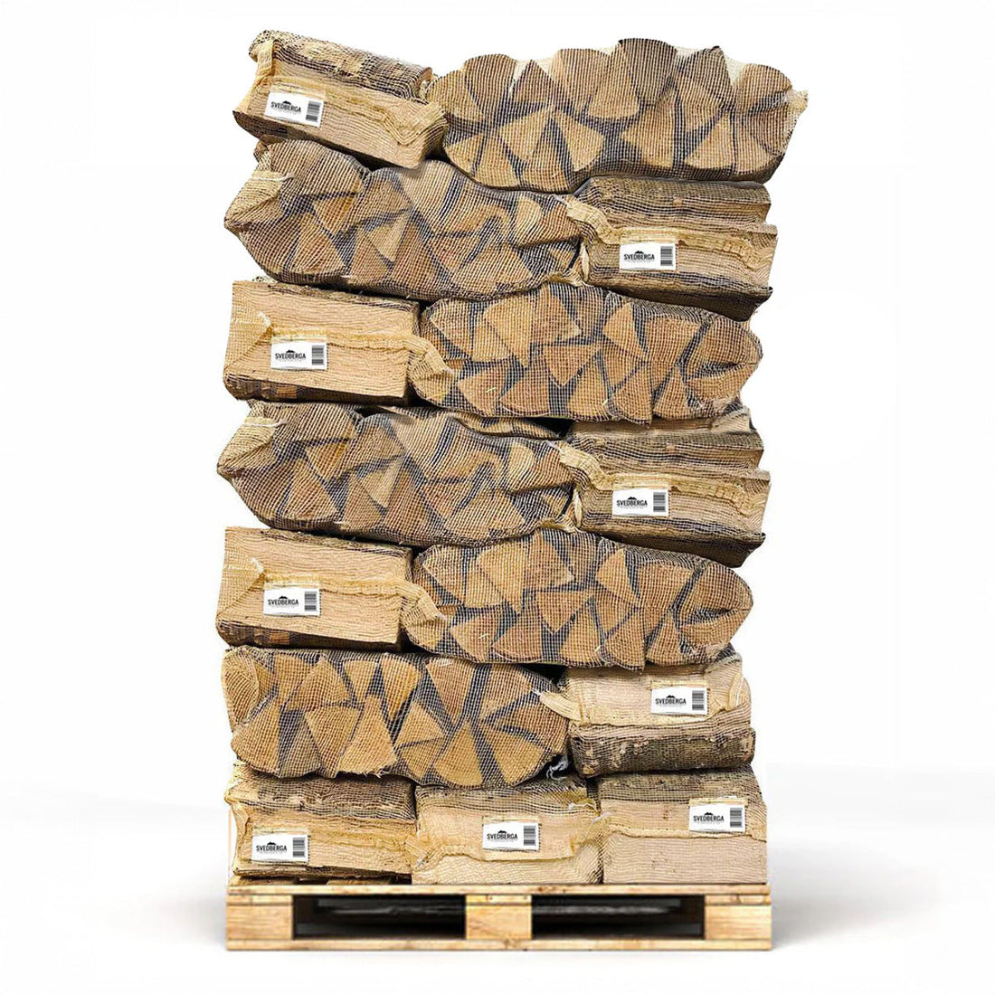 Koivuklapit lavalla 2,4 m3 (60 säkkiä á 40 L) - Ilmainen kotiinkuljetus.