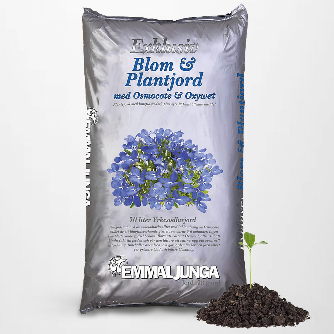 Emmaljunga Exklusiv Kukka- ja Kasvimaaperä Osmocotella 50L - Apupaketti 39kpl