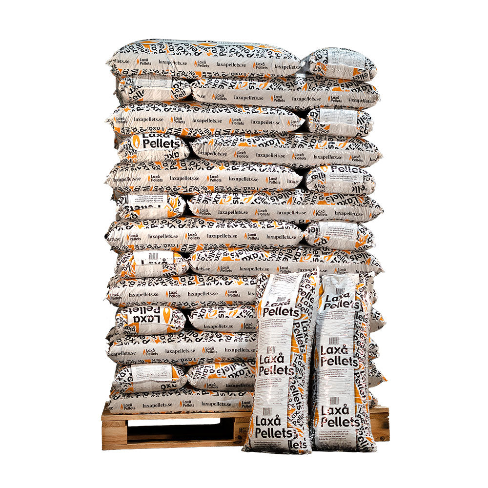Laxå Pellets 832kg, 16kg pussit, A1 laatu 8 mm - Ilmainen toimitus