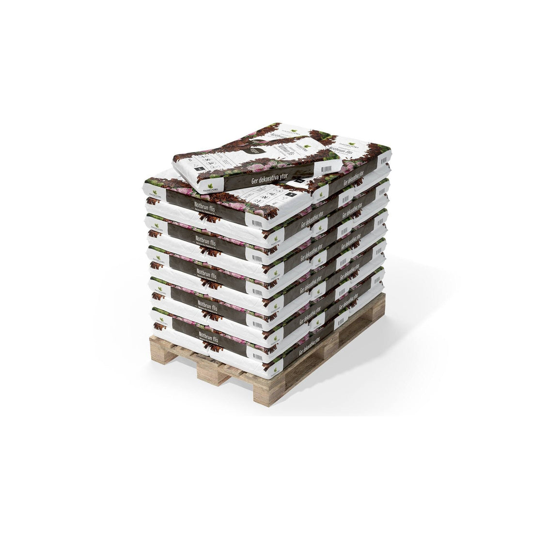 Hasselfors nötbrun flis 40 liter, 45 st, Helpall