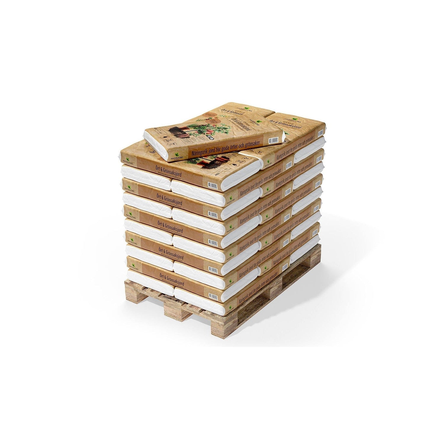 Hasselfors ört &amp; grönsaksjord, 40 liter, 48st, Helpall