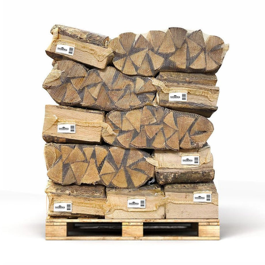 Björkved på Pall 1,6 m3 (40 säckar á 40 L) - Gratis hemleverans.