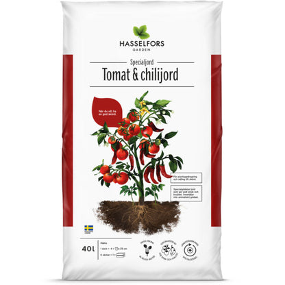 Hasselfors tomat &amp; chillijord, 40 liter, 48st, Helpall